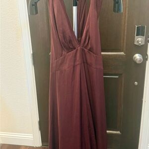 Banana Republic Deep Merlot Halter Dress